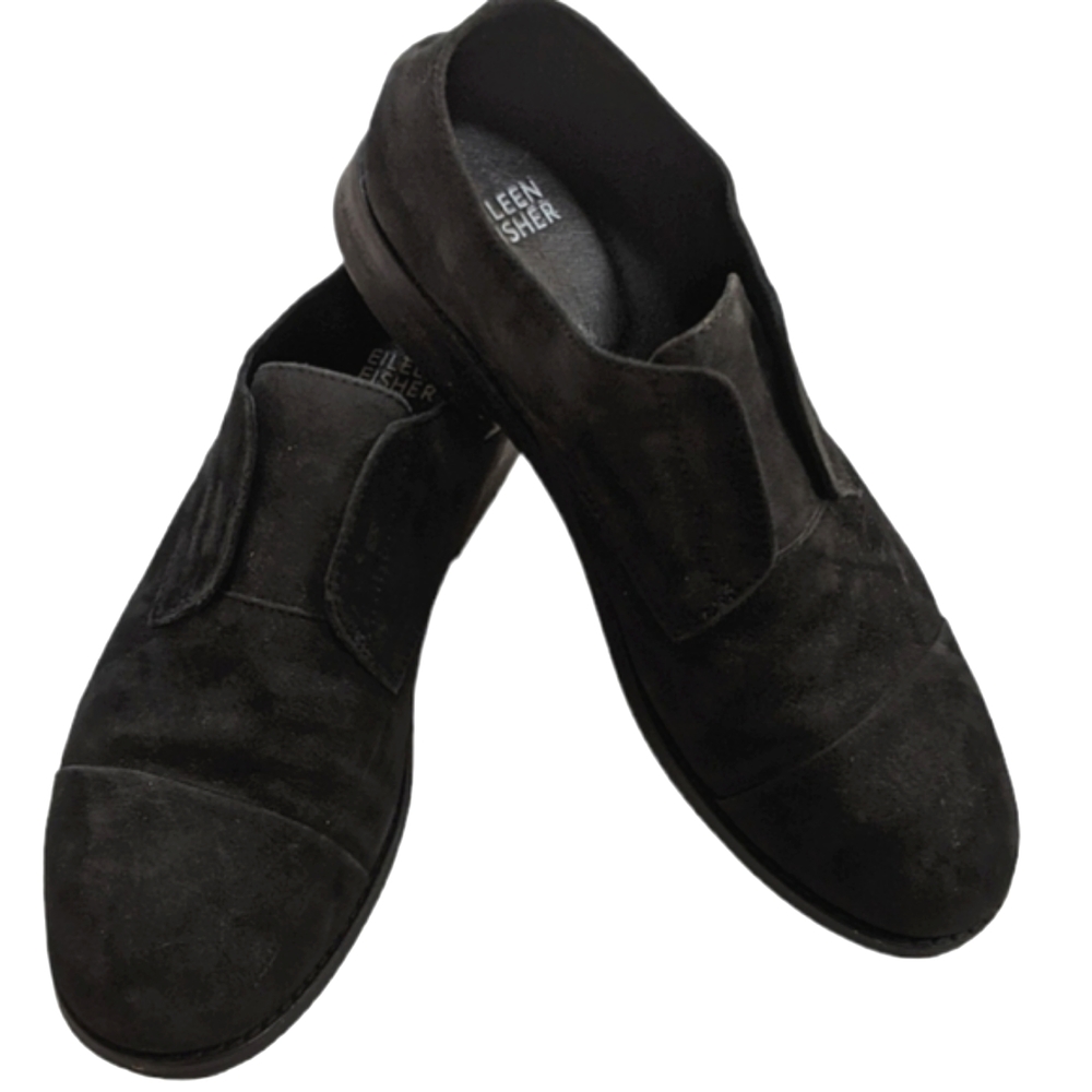 Eileen Fisher, Frida, tumbled nubuck Derby. Sz 7